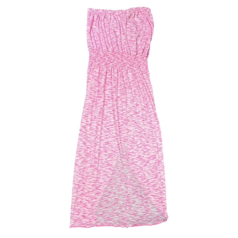 BECCA by Rebecca Virtue Maxi Dress Womens S Pink White Strapless Marled Coverup